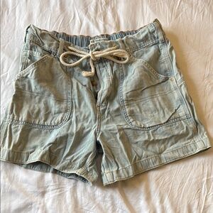 Free People Blue Cargo Shorts Relaxed Fit